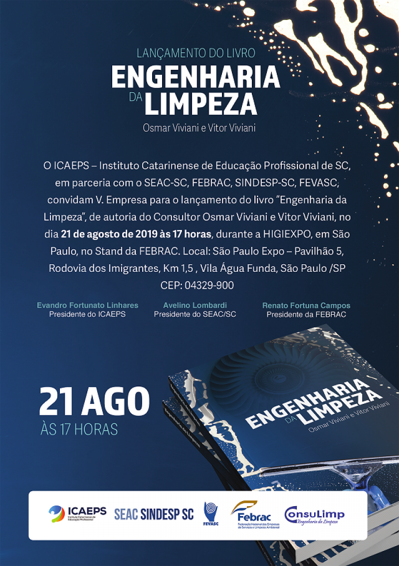 Lançamento do livro ENGENHARIA DA LIMPEZA